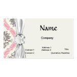 cream and grey tan damask bliss business card