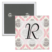 cream and grey tan damask bliss button
