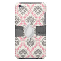cream and grey tan damask bliss Case-Mate iPod touch case