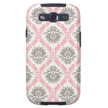 cream and grey tan damask bliss samsung galaxy s3 cover