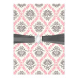 cream and grey tan damask bliss personalized invitations