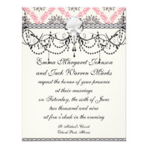 cream and grey tan damask bliss personalised invites