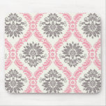 cream and grey tan damask bliss mousepads