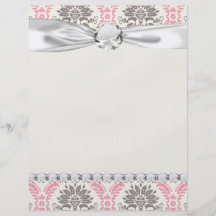 cream and grey tan damask bliss personalised flyer