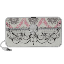cream and grey tan damask bliss speaker
