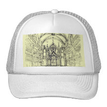 Cream Angel Gothic NYC Trucker Hat