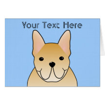 Cream French Bulldog. Dog Cartoon Cards