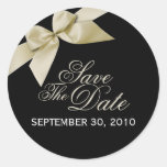 Cream Ribbon Save The Date Wedding Announce Sticker