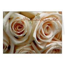 Cream Rose Bouquet Placecard
