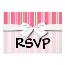 cream white pinstripes on girly pink custom invites