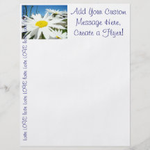 Create a Flyer! Custom White Daisy Flowers LOVE
