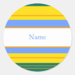 Create A Name Classic Stripes 1 Round Stickers