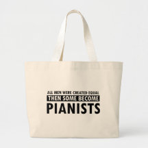 Created equally pianists design tote bag