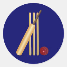 Cricket Round Sticker