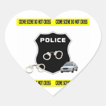 Crime Scene Heart Stickers
