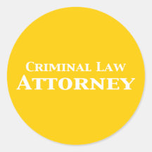 Criminal Law Attorney Gifts Round Stickers