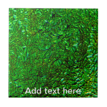 Crinkle green fused glass tiles