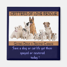 Critters Of Love Rescue Fridge Magnets