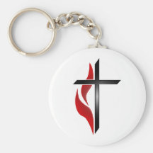 CROSS & FLAME KEY CHAIN