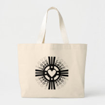 Cross Radiating Love Tote Bags