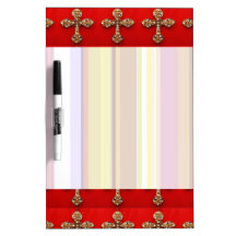 Cross with Jewels : Pattern on Red Base Dry-Erase Whiteboards