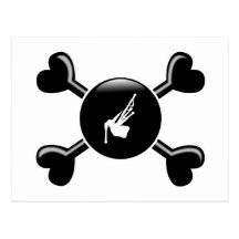 Crossbones Bagpipes Postcard