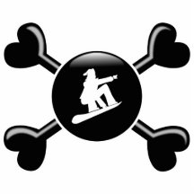Crossbones Snowboarding Photo Cut Out