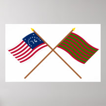 Crossed Bennington and Ft Sackville Flags Posters