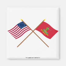 Crossed Betsy Ross and Hanover Associators Flags Magnets