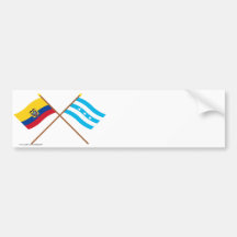 Crossed Ecuador and Guayas flags Bumper Sticker