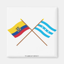 Crossed Ecuador and Guayas flags Refrigerator Magnets