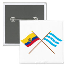 Crossed Ecuador and Guayas flags Pinback Buttons