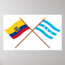 Crossed Ecuador and Guayas flags Poster