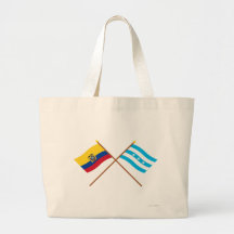 Crossed Ecuador and Guayas flags Tote Bags