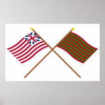 Crossed Grand Union and Ft Sackville Flags Poster