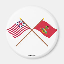 Crossed Grand Union and Hanover Associators Flags Refrigerator Magnets