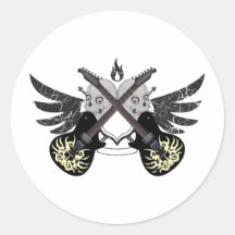 Crossed Guitars and Skulls Sticker