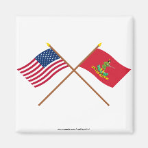 Crossed USA and Hanover Associators Flags Magnets