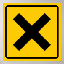 Crossroad Intersection Highway Sign Posters