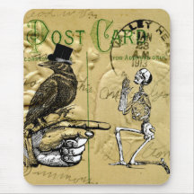 Crow and skeleton mousepads