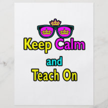 Crown Sunglasses Keep Calm And Teach On Flyers