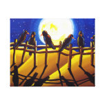 Crows Golden Sunset Folk Art Canvas Print canvas prints