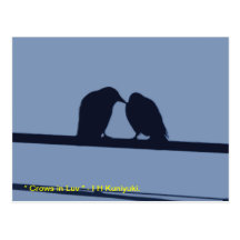 " Crows In Luv " Postcards