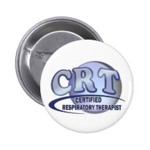 CRT CERTIFIED RESPIRATORY THERAPIST BLUE LOGO BUTTON