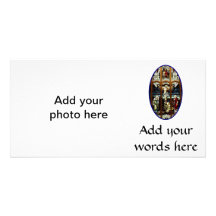 Crucifixion of Jesus stained glass window Photo Greeting Card