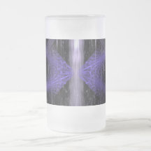 Crystal Burst. Fractal Art in Black and Purple Coffee Mug