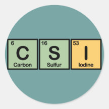 CSI made of Elements Round Stickers