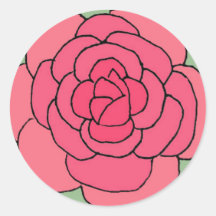 CT- Rose Round Stickers