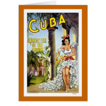 "Cuba" Vintage Travel Card