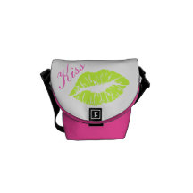 Cuban Lime Kiss Lips Rickshaw Messenger Bag